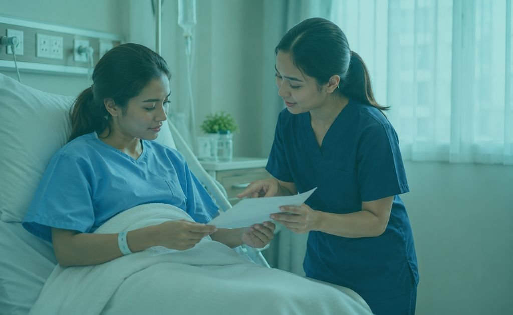 Comfortable bedroom setup designed for safe post surgery recovery at home